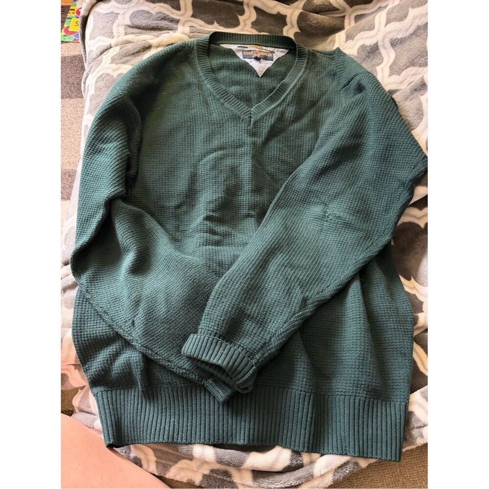 Tommy Hilfiger Forest Green V-Neck Sweater